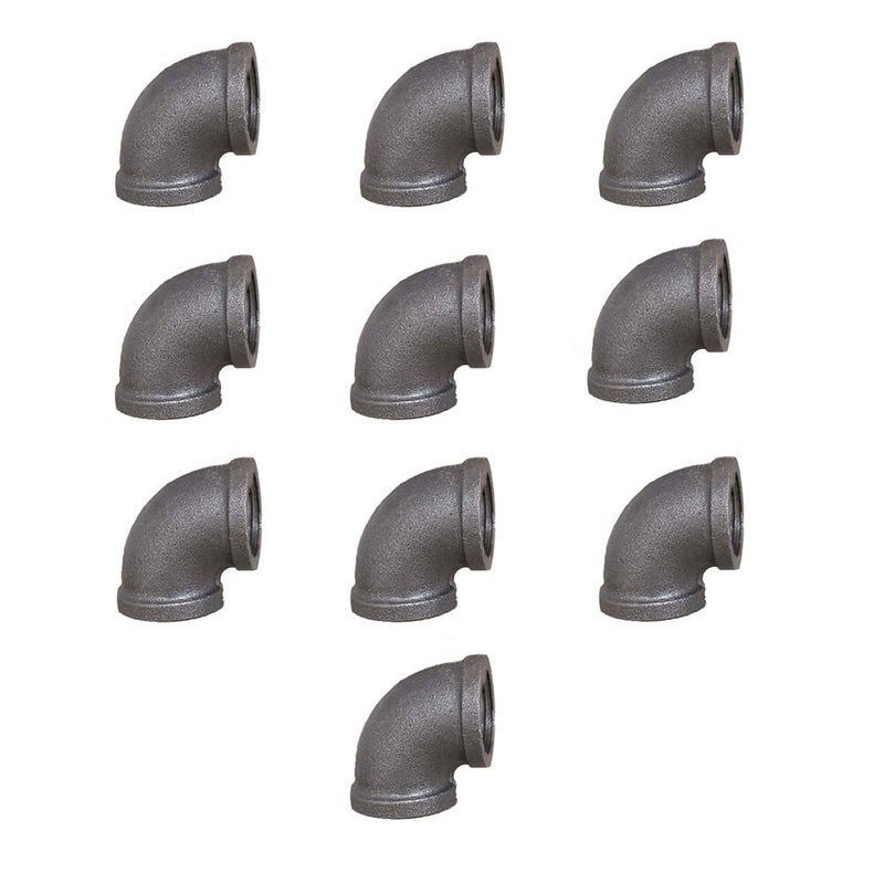 GeilSpace Elbow, Malleable Iron Pipe Fittings - Vintage DIY Industrial Shelving, Industrial Decor, Furniture DIY (3/4"", Grey) - Image 1